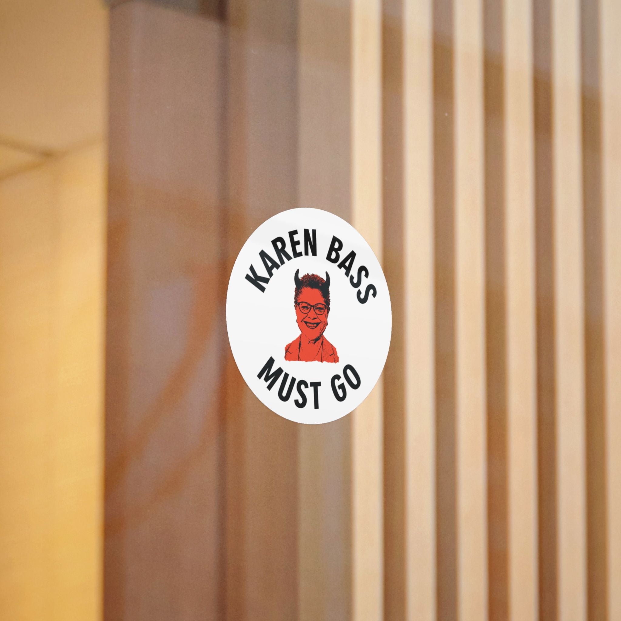 Die-Cut Sticker — “Karen Bass Must Go” Protest Sticker